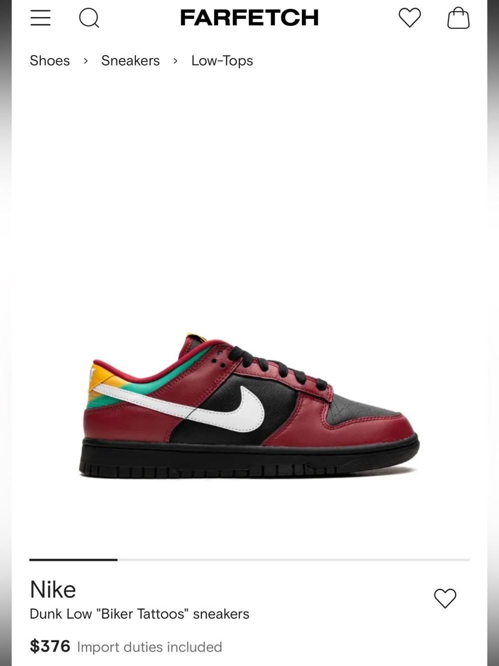 Nike Dunk Low "Biker Tattoos" sneakers